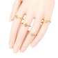 4PCS - LOVE Rhinestone Embellished Message Rings