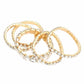 Women's 5Pcs Rectangle Round Stone Stretch Multi Layered Bracelets
