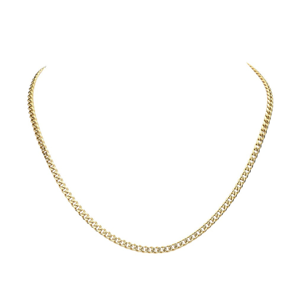 6 Diamond Cut Stainless Steel 18 Inch 4mm Cuban Chain Necklace