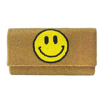 Beaded Smile Clutch Crossbody Bag