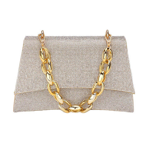 Bling Evening Tote Crossbody Bag Chain Handle