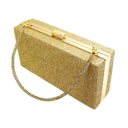 Bling Rectangle Evening Tote Clutch Crossbody Bag