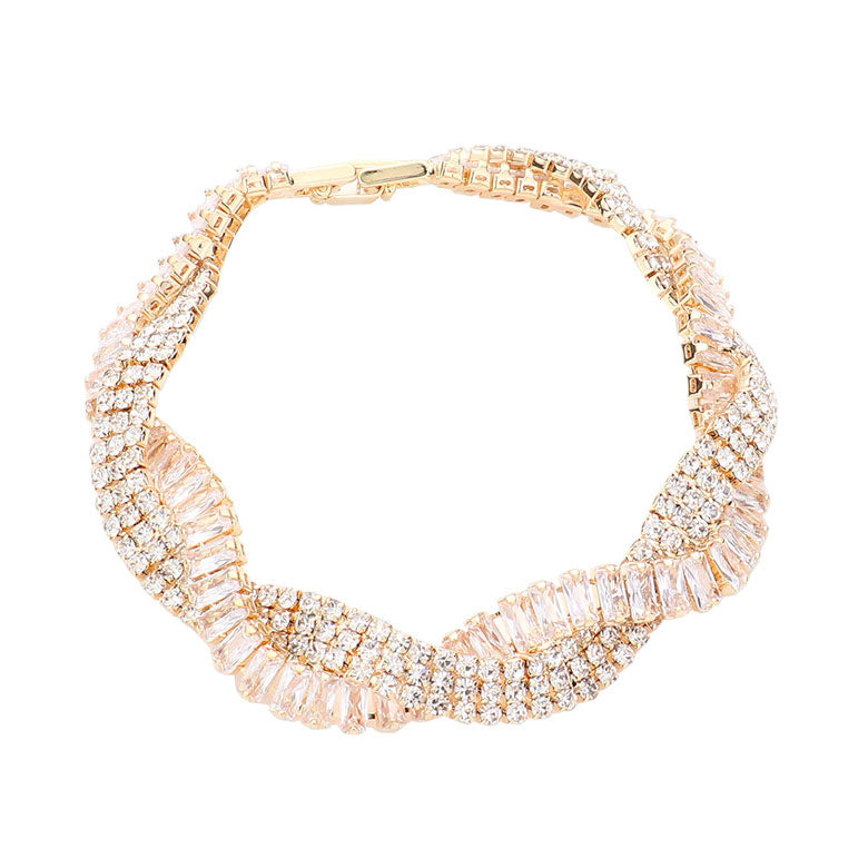 Braided CZ Evening Bracelet