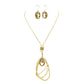 Oval Glass Crystal Triple Abstract Hoop Necklace