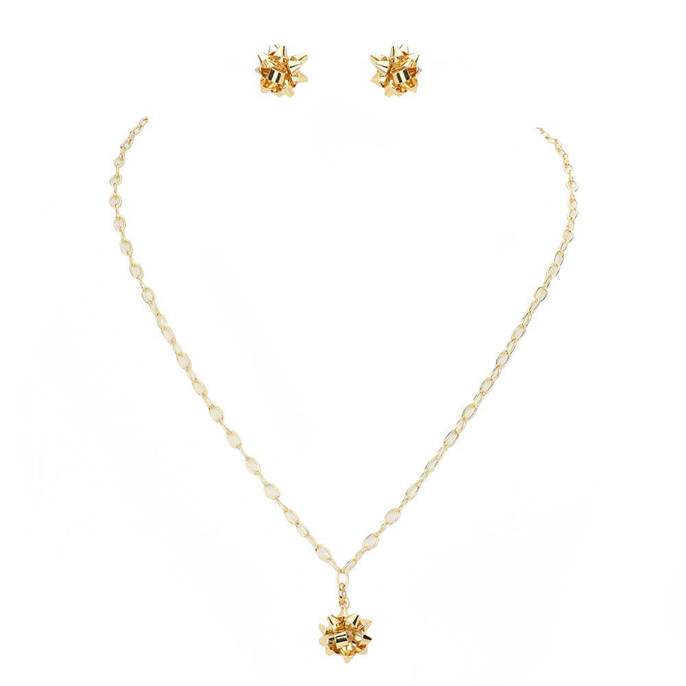 Christmas Gift Bow Necklace