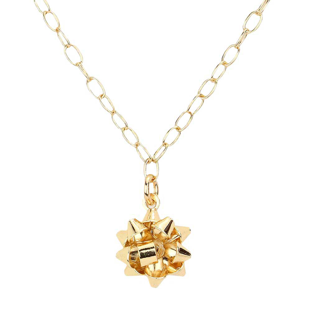 Christmas Gift Bow Necklace