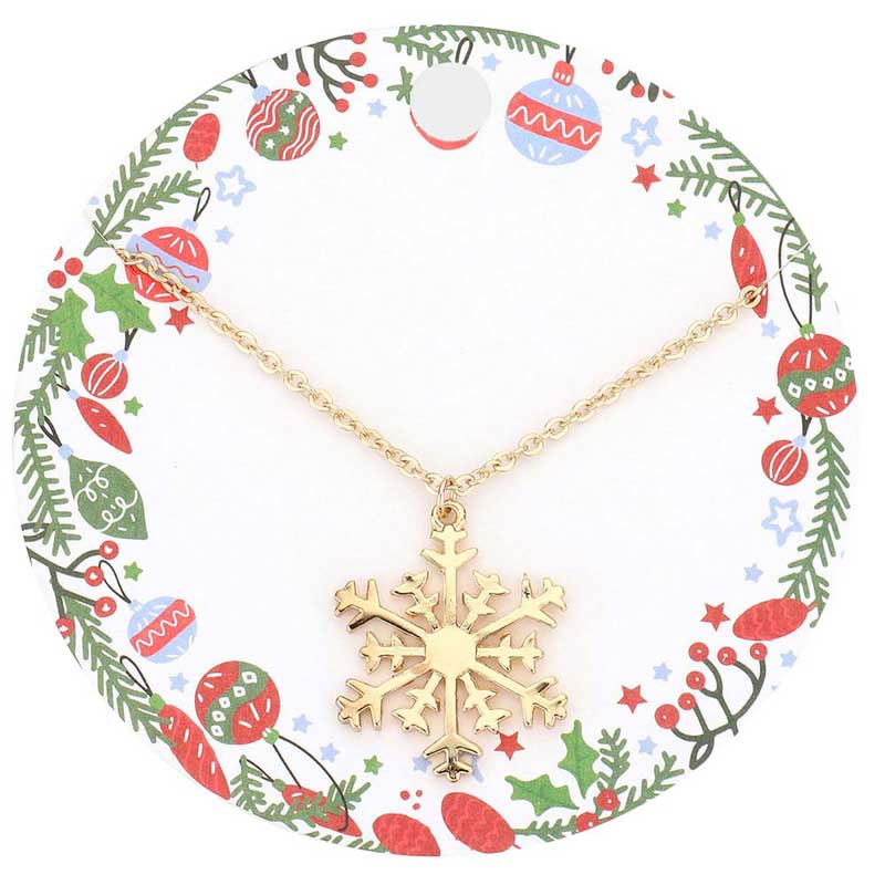 Christmas Metal Snowflake Pendant Necklace