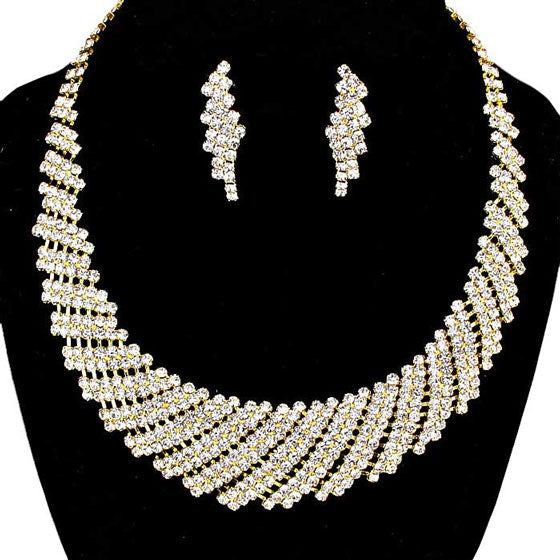 Crystal Rhinestone Round Collar Necklace