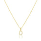 D Stainless Steel CZ Stone Paved Monogram Pendant Necklace