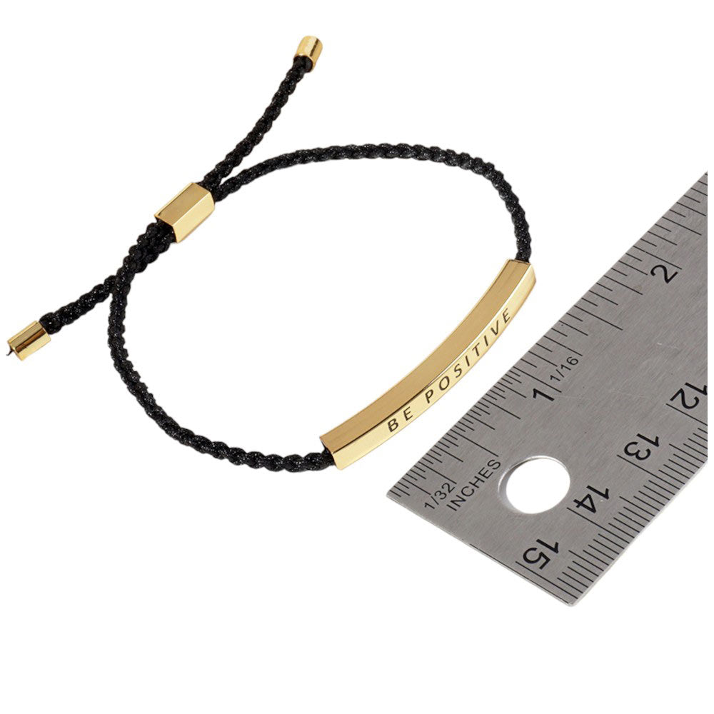 Gold Dipped BE KIND Message Bar Pointed Rope Bracelet