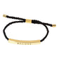 Gold Dipped Believe Message Bar Rope Pull Tie Bracelet