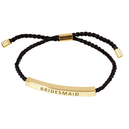 Gold Dipped Bridesmaid Bar Pointed Rope Pull Tie Bracelet