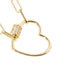 Gold Dipped CZ Open Heart Carabiner Pendant Paperclip Necklace