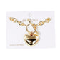 Gold Dipped Metal Heart Charm Toggle Bracelet