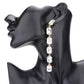 Emerald Cut Stone Link Dangle Evening Earrings