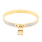 FOREVER LOVE Metal Lock Charm  Stainless Steel Evening Bracelet