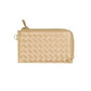 Faux Leather Basket Weave Flat Card Holder Wallet with Wristlet