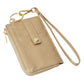 Faux Leather Basket Weave Flat Card Holder Wallet with Wristlet