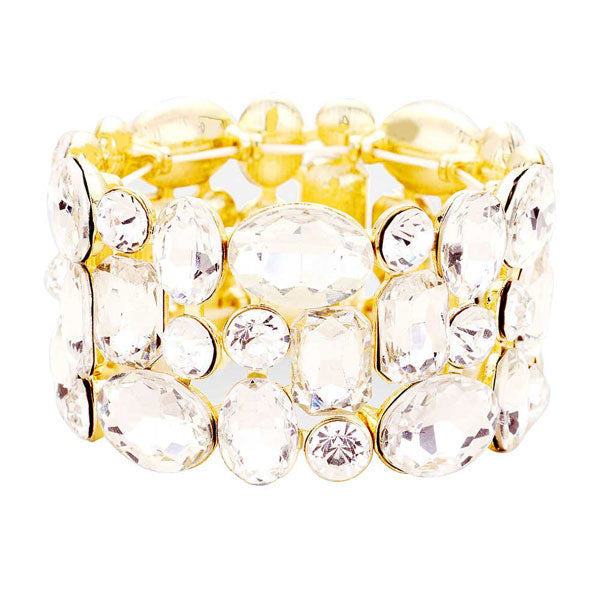 Glass Crystal Stretch Evening Bracelet