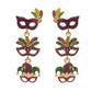 Women's Glittered Enamel Mardi Gras Mask Link Dropdown Dangle Earrings