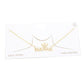 Gold Dipped CZ Crown MAMA Message Pendant Necklace