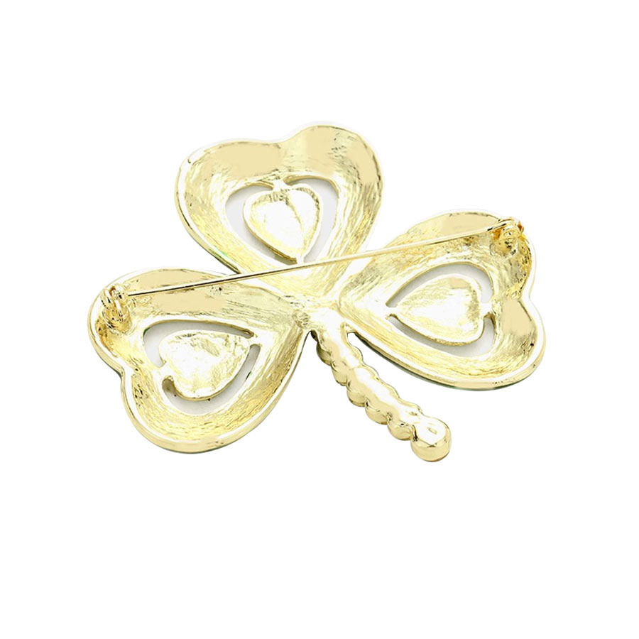 Lacquered Clover Brooch
