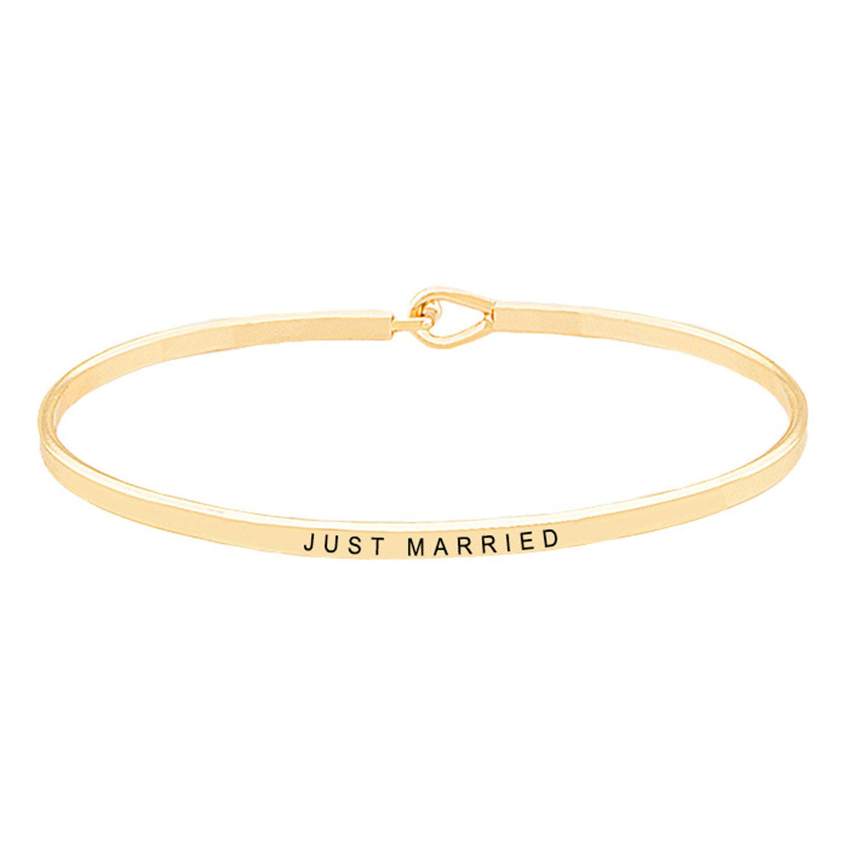 Just Married Thin Metal Hook Bracelet