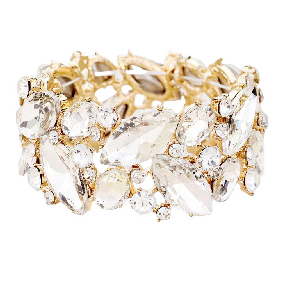Marquise Crystal Stretch Evening Bracelet