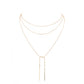 Metal Bar Dangle Tip Layered Necklace