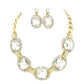 Pave Trim Glass Crystal Link Necklace