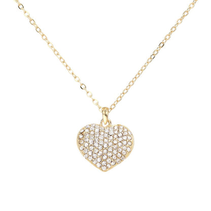 Pave heart pendant necklace