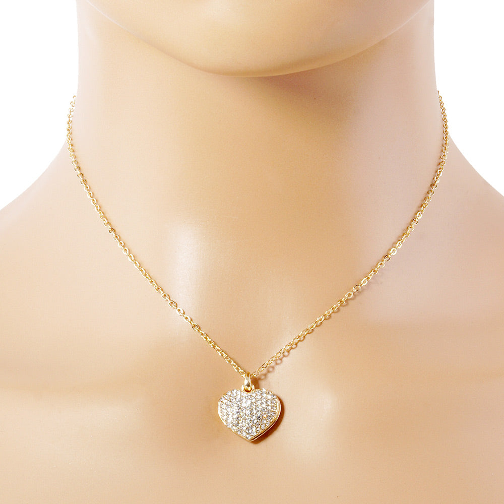Pave heart pendant necklace