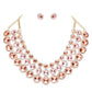 Crystal Pave Trim Round Evening Necklace Earring Set
