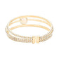 Pearl Accented Split Rhinestone Evening Cuff Bracelet