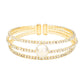 Pearl Accented Split Rhinestone Evening Cuff Bracelet