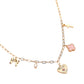 Heart Bow Pearl Quatrefoil Cross Charm Station Paperclip Chain Necklace