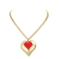 Crystal pave chunky heart pendant necklace