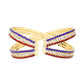 Rhinestone Embellished Crisscross Cuff Evening Bracelet