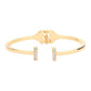 Rhinestone Embellished Metal Rectangle Cuff Bracelet