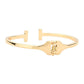 Rhinestone Embellished Metal Rectangle Cuff Bracelet
