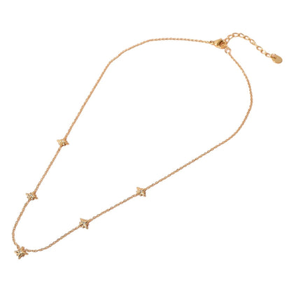 SECRET BOX Stainless Steel Stone Starburst Station Necklace