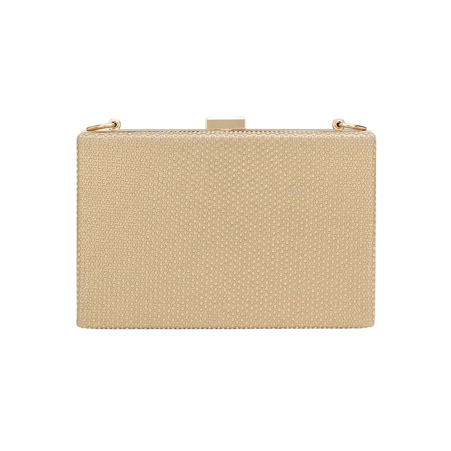 Shimmery Rectangle Evening Clutch Crossbody Bag