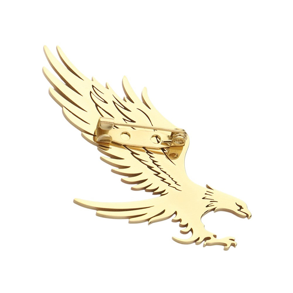 Stainless Steel Cutout Eagle Pin Brooch