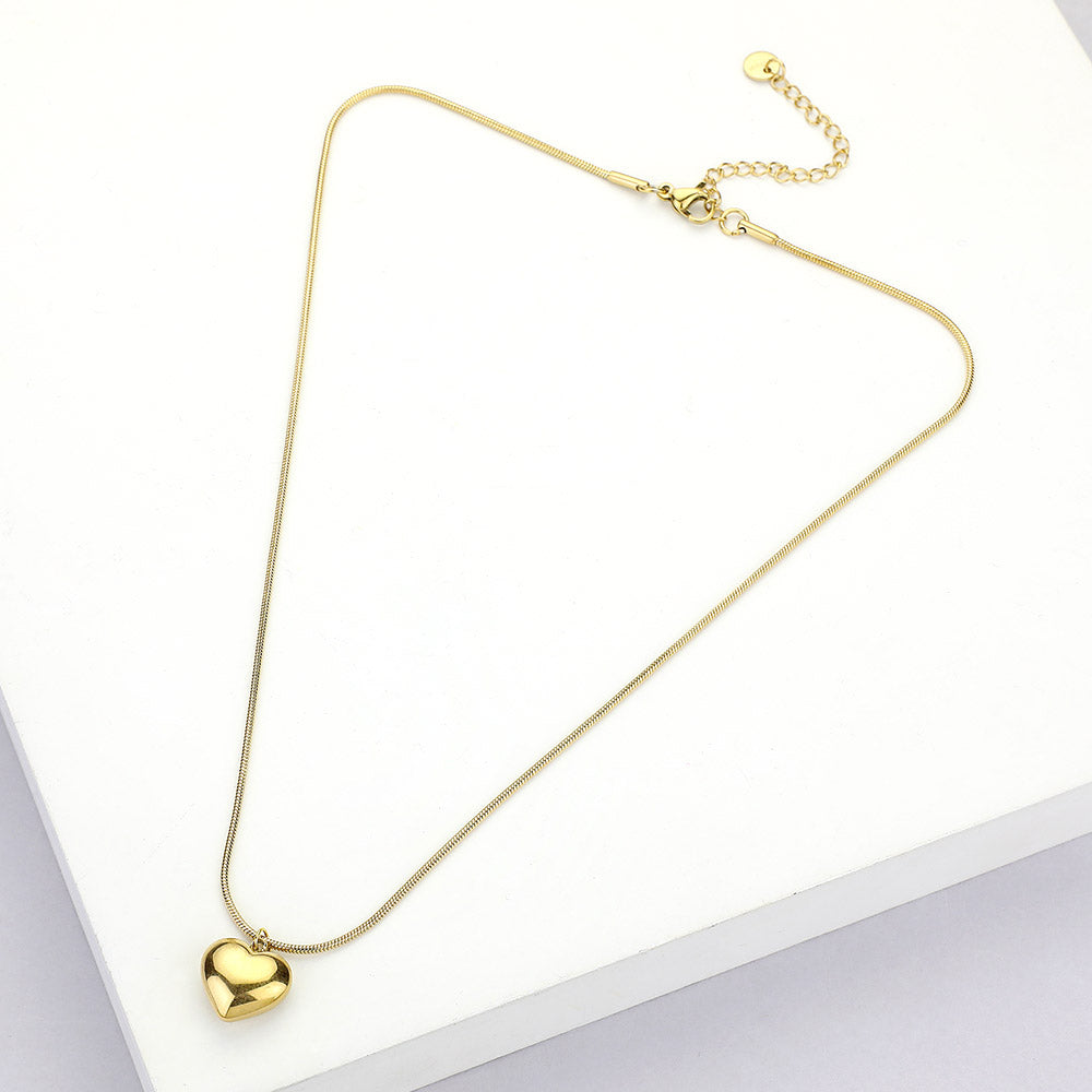 Stainless Steel Heart Pendant Necklace