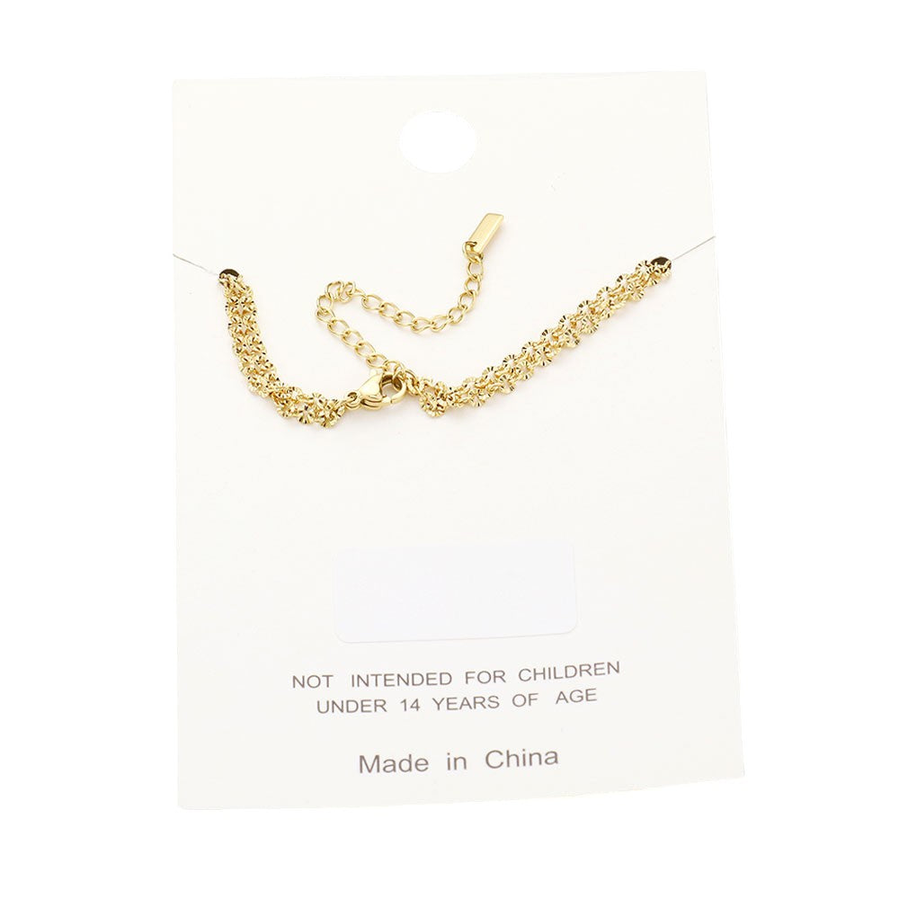 Stainless Steel Metal Chain Double Layered Anklet