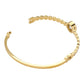 Stainless Steel Round CZ Stone Bezel Hinged Bangle Bracelet