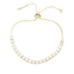 Stainless Steel CZ Stone Tennis Chain Pull Tie Adjustable Bracelet