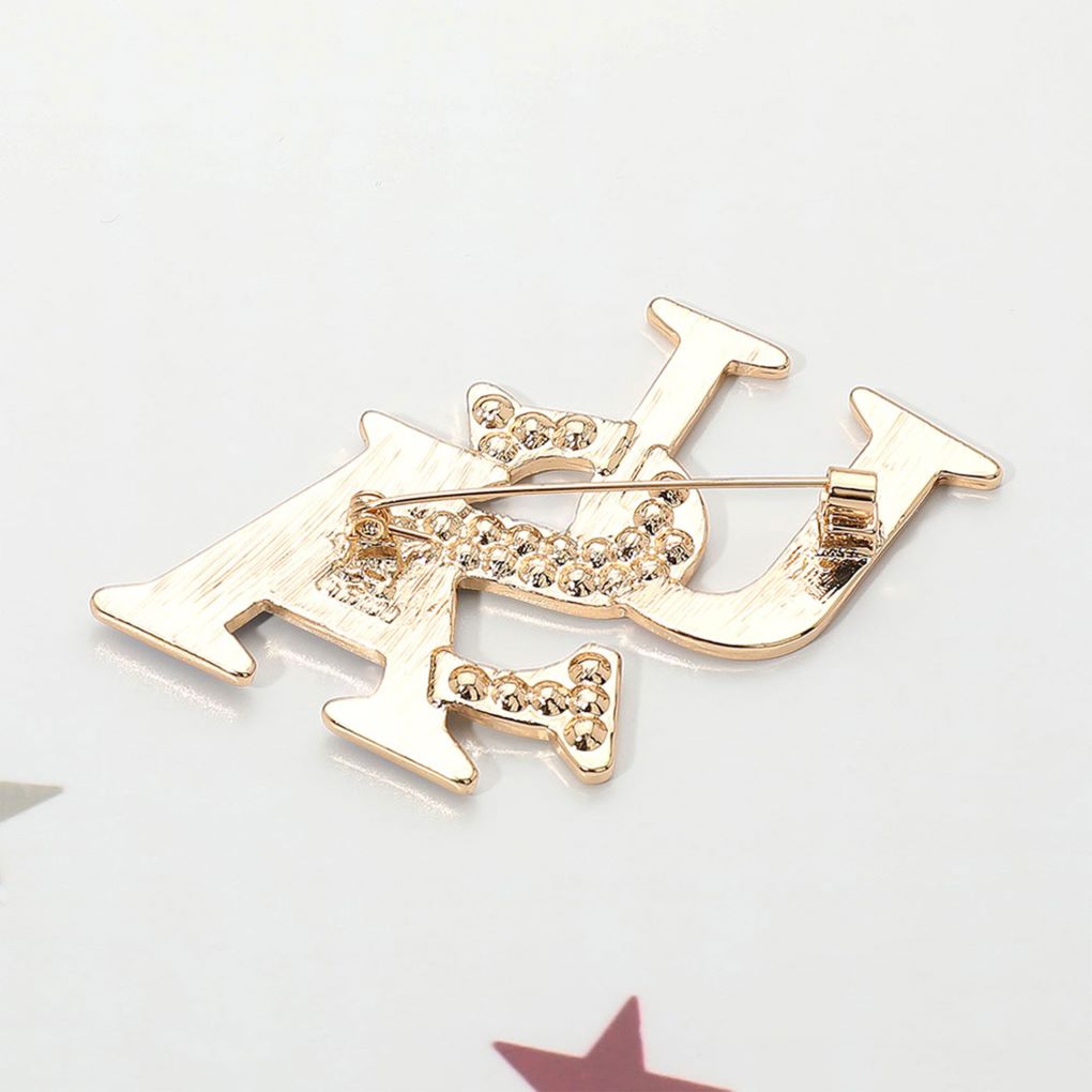 Women's Stone Paved Enamel USA Pin Brooch 4th of July