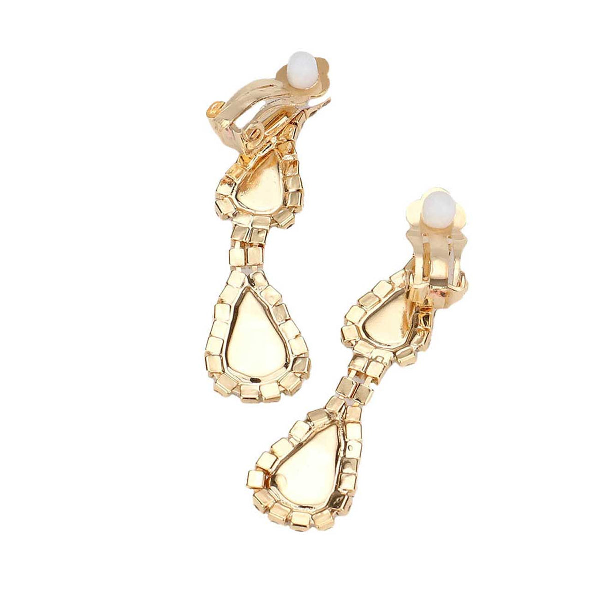 Teardrop Stone Accented Rhinestone Pave Necklace