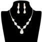 Teardrop Stone Accented Rhinestone Pave Necklace